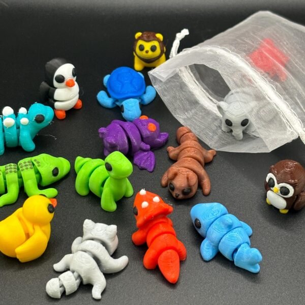 3D Printed Articulated Flexible Fidget Toy Sensory Pet Cute 3D Print Mini Gift Idea Assorted Baby Animal Bundle