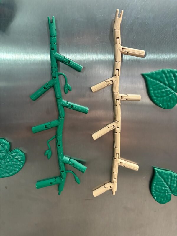 English Ivy & Morning Glory Fridge Magnets with Articulating Vine | Set | ForgeCore Design | Fridge Foliage | Kitchen Design Idea
