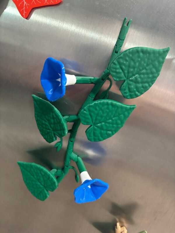 English Ivy & Morning Glory Fridge Magnets with Articulating Vine | Set | ForgeCore Design | Fridge Foliage | Kitchen Design Idea