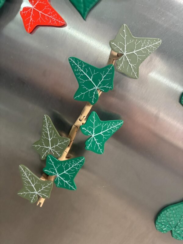 English Ivy & Morning Glory Fridge Magnets with Articulating Vine | Set | ForgeCore Design | Fridge Foliage | Kitchen Design Idea